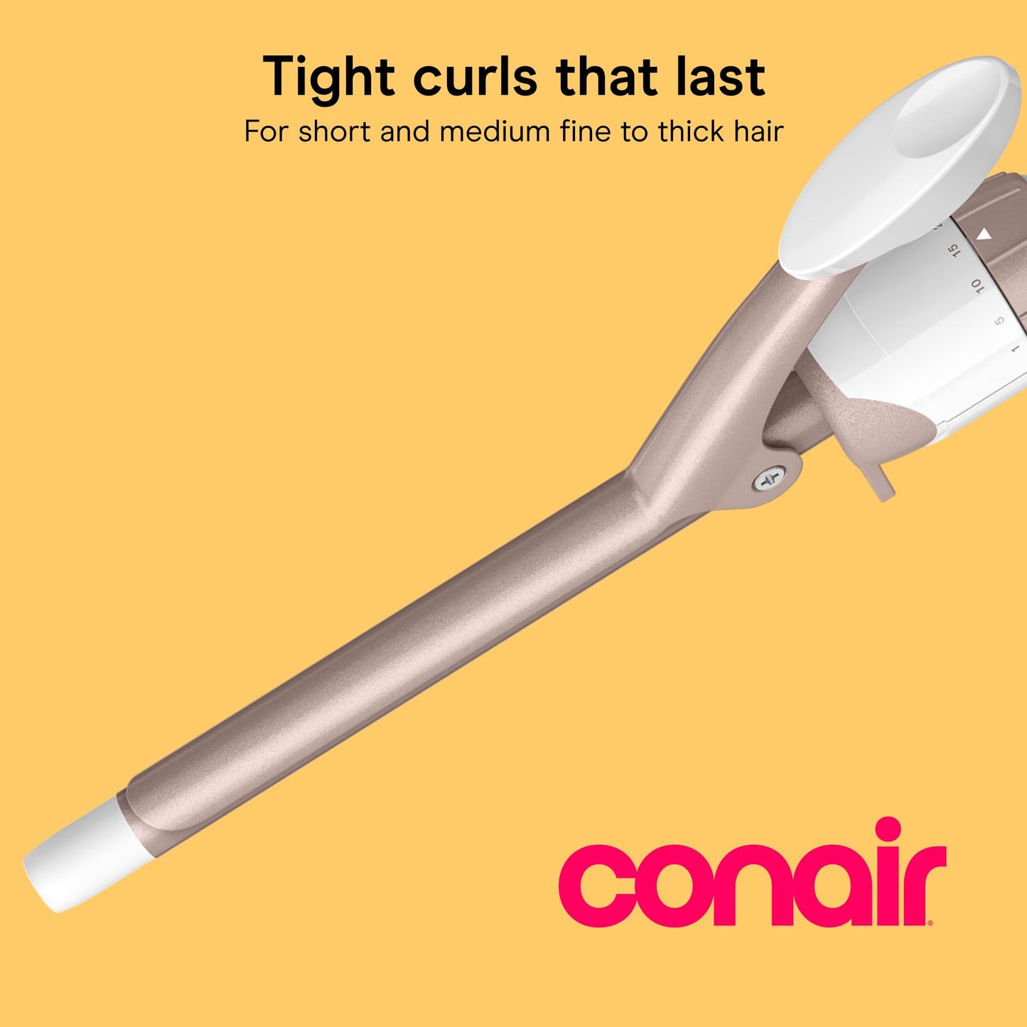 Conair Curling Iron, Double Ceramic, 1" Barrel, White/Rose Gold