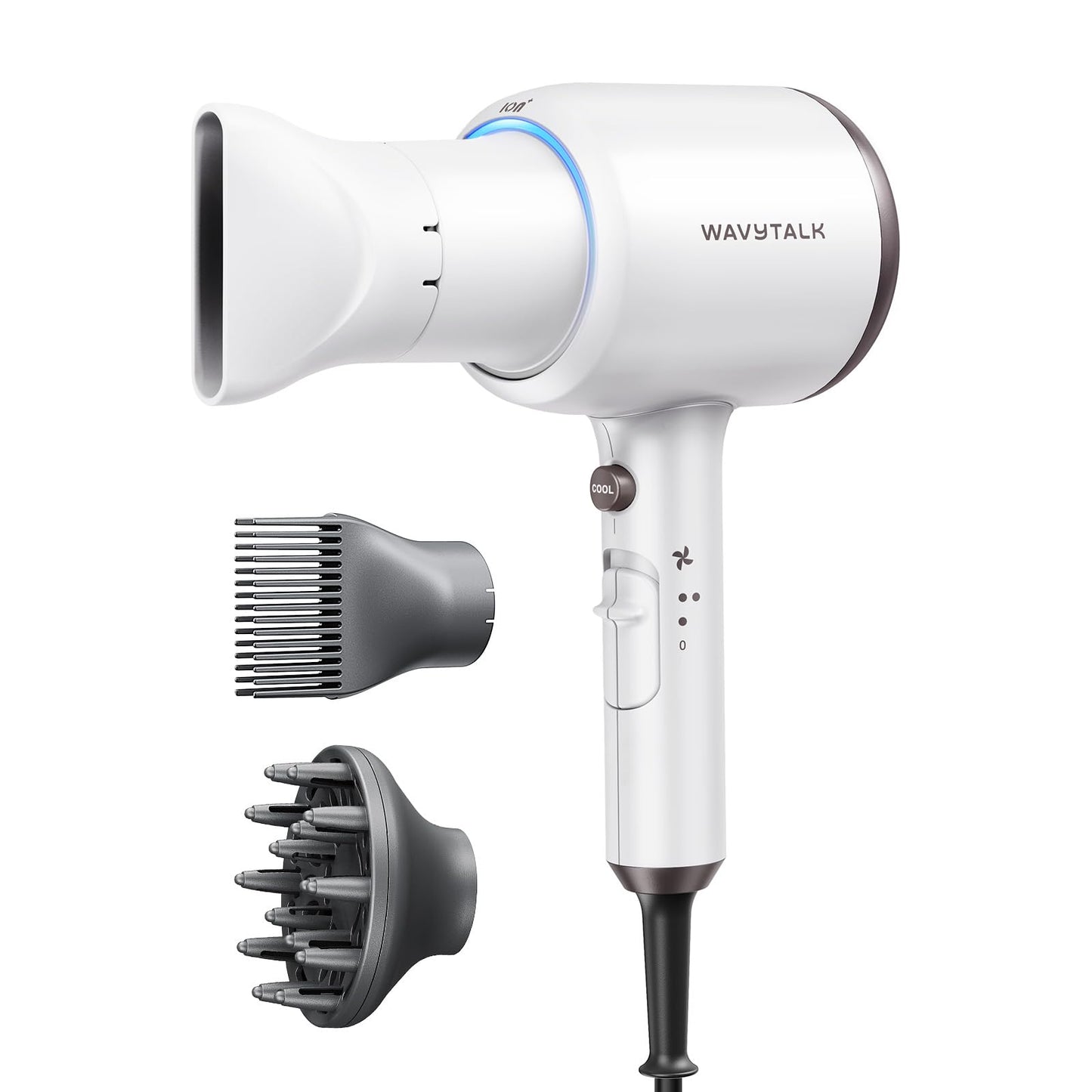 Wavytalk Blown Away Ionic Hair Dryer with Diffuser for Curly Hair