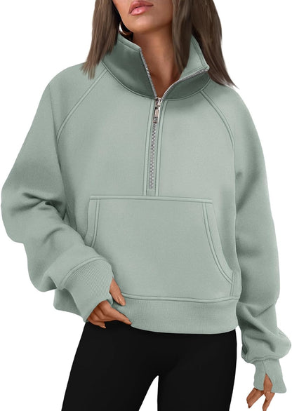 AUTOMET Womens Sweatshirts Half Zip Fleece Pullover Fall Outfits