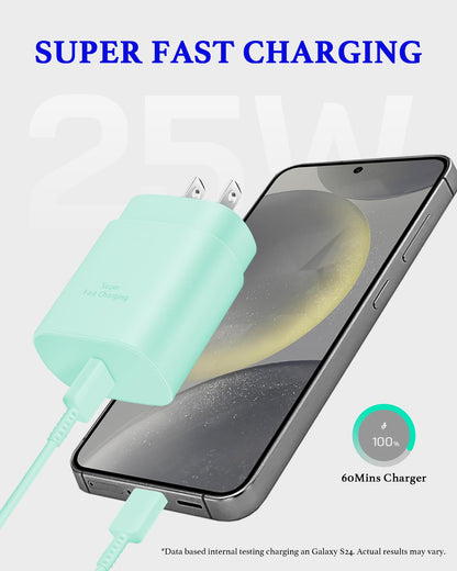 GUUSMART Type C Charger 2-Pack 25W Long 6ft USB C Charger Cable