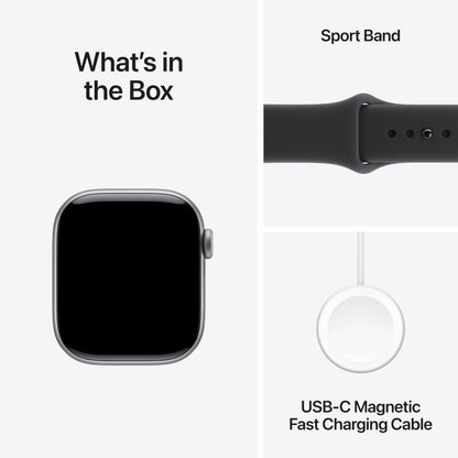Apple Watch Series 11 [GPS 46mm] Smartwatch with Jet Black Aluminum Case with Black Sport Band - M/L. Sleep Score, Fitness Tracker, Health Monitoring, Always-On Display, Water Resistant
