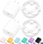 iPhone Charger Fast Charging,2Pack 20W Type C Fast Charger Block with [10FT&6FT] USB C to Lightning Cable Compatible for iPhone 14/13/12/11 Pro Max/Xs Max/XR/X,iPad