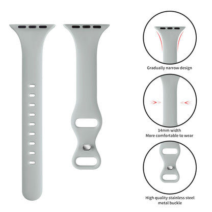 Thin Slim Band Compatible with Apple Watch 38mm 40mm 41mm 42mm 44mm 45mm 46mm 49mm, Replacement Silicone Sport Strap for iWatch Series 11/10/9/8/7/6/5/4/3/2/1 Ultra SE Women Men, Light Blush