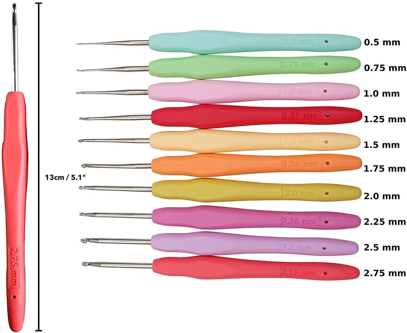 Yarniss Crochet Hooks,14 Size Ergonomic Crochet Hooks Set 2mm(B)-10mm(N)