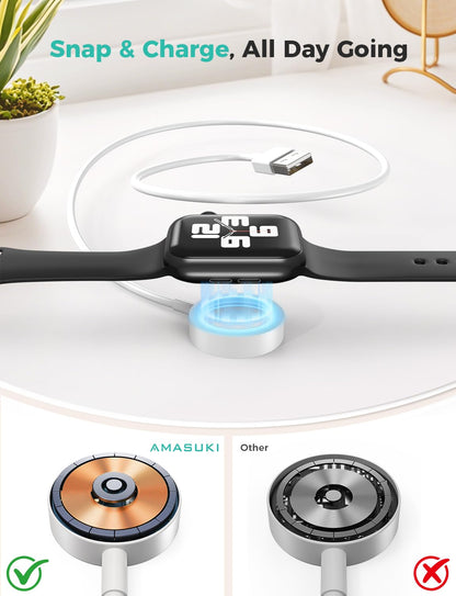 6.6FT Long for Apple Watch Charger USB Magnetic Fast Charging Cable Portable Wireless Charging Accessories Compatible with iWatch Series 11/10/9/8/7/6/5/4/3/2 Ultra 3/2/SE