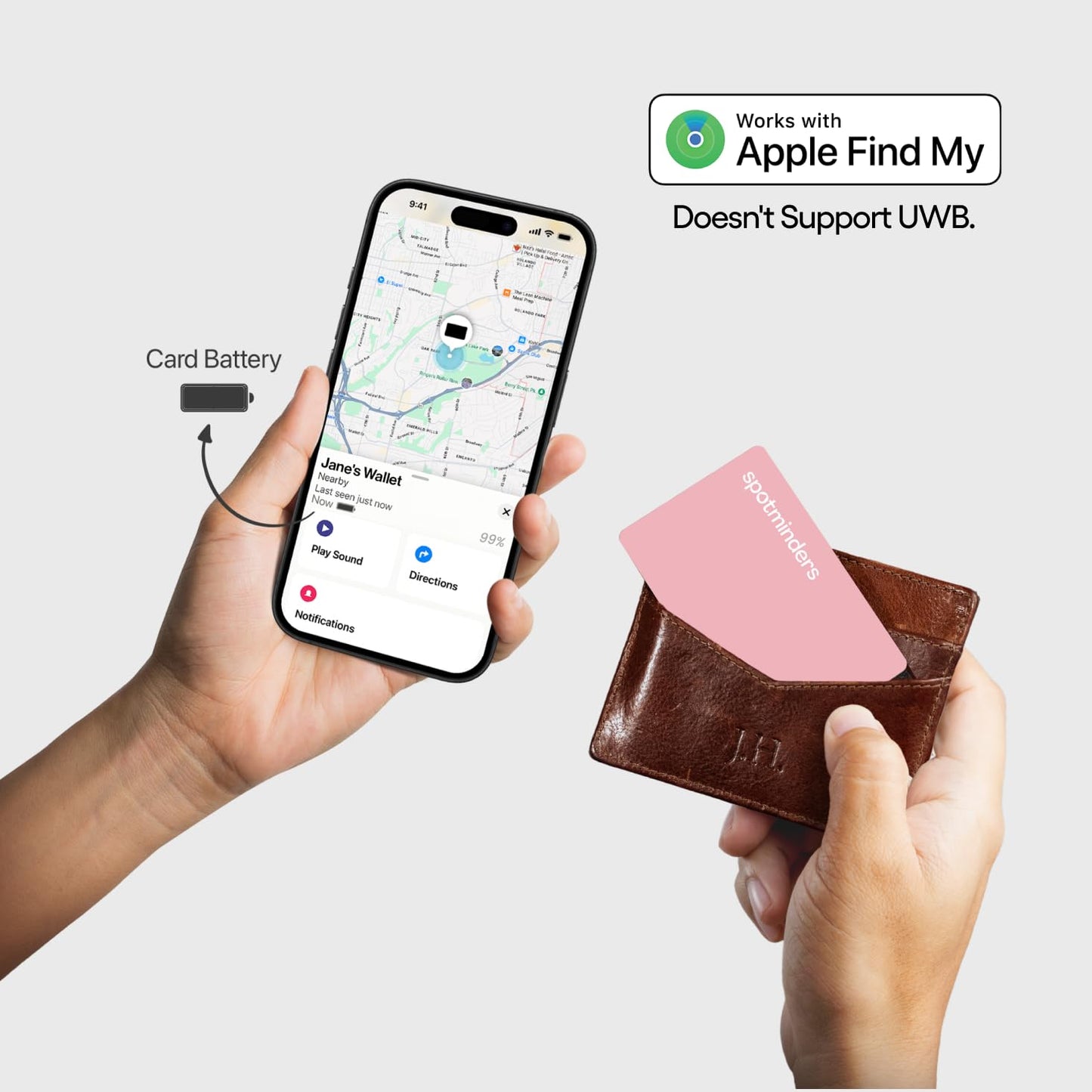 SPOTMINDERS Apple MFi Certified Wallet Tracking Card Black 4-Pack Travel Gifts for Him Works with Apple Find My Rechargeable Tracker IP68 Waterproof 0.07" Slim iPhone Item Finder for Luggage Passport