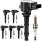 UF667 Ignition Coil & ILZFR6D11 Double Iridium Spark Plug for BMW 2.5-6.0L