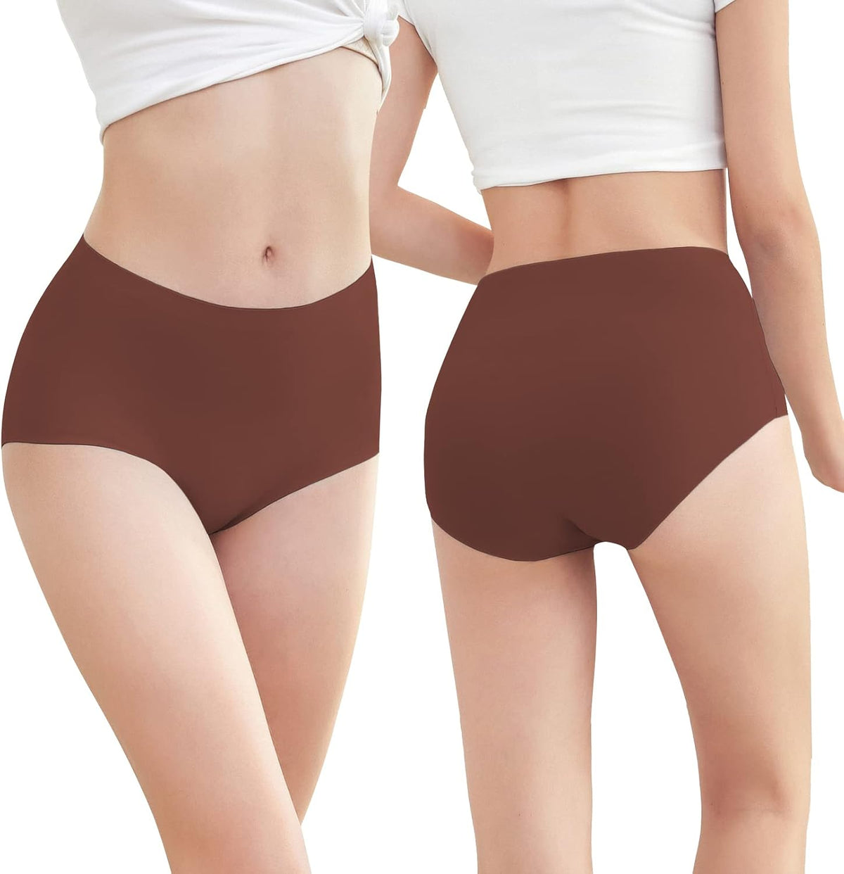 FallSweet No Show High Waist Briefs Underwear for Women Seamless Panties