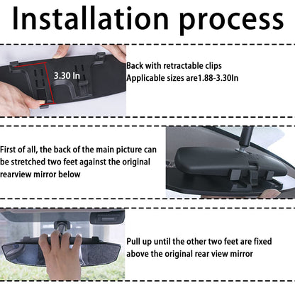 8sanlione 360-Degree Adjustable Car Rearview Mirror