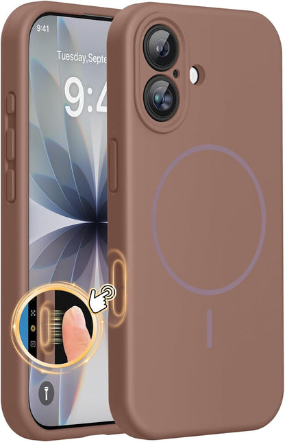 Miracase Magnetic for iPhone 16 Pro Case, Silicone, Black