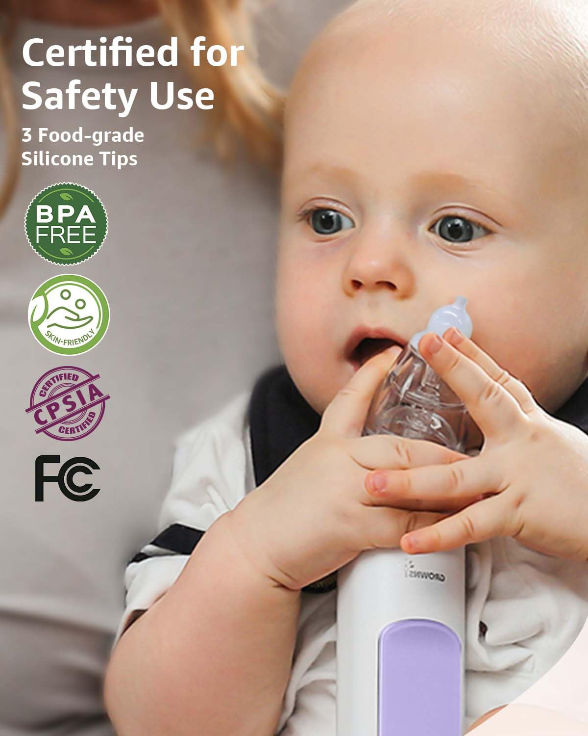 GROWNSY Nasal Aspirator for Baby, Electric Nose Sucker, Powerful Suction