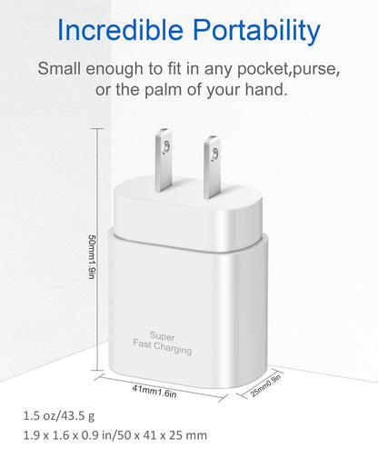 Type C Charger Fast Charging,USB C Charger,25W Samsung Super Fast Charger