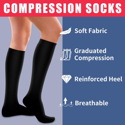 Laite Hebe 4 Pairs-Compression Socks for Women&Men Circulation-Best Support for Nurses,Running,Athletic
