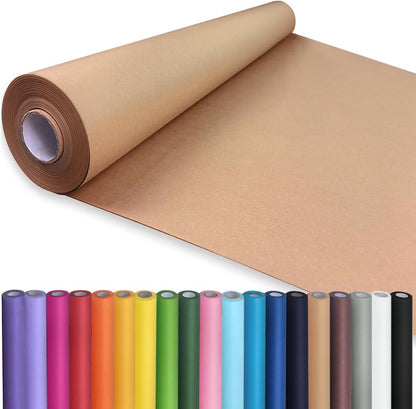 PerkHomy Brown Kraft Paper Roll 36" x 1,440" (120') for Craft Bulletin Board Paper Art Table Covering Crafting Gift Wrapping Bouquet Packing Parcel 70GSM 50LB (Brown, 36" x 120')