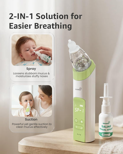 GROWNSY Nasal Aspirator for Baby, Electric Nose Sucker, Powerful Suction