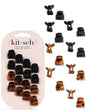 Kitsch Mini Hair Clips for Women - Tortoise & Black, 16 Pcs