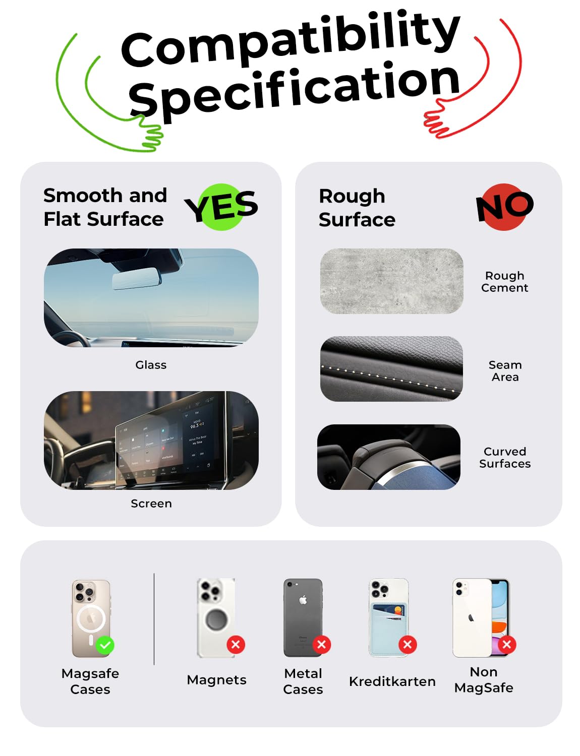 LISEN for Magsafe Car Mount, Magnetic Phone Holders for Your Car Vacuum, Phone Mount for Car Accessories for Women Men Jeep BMW, Suction Holder Kits, for iPhone 17 Pro Max 16 15 14 13 12,Carbon Fiber