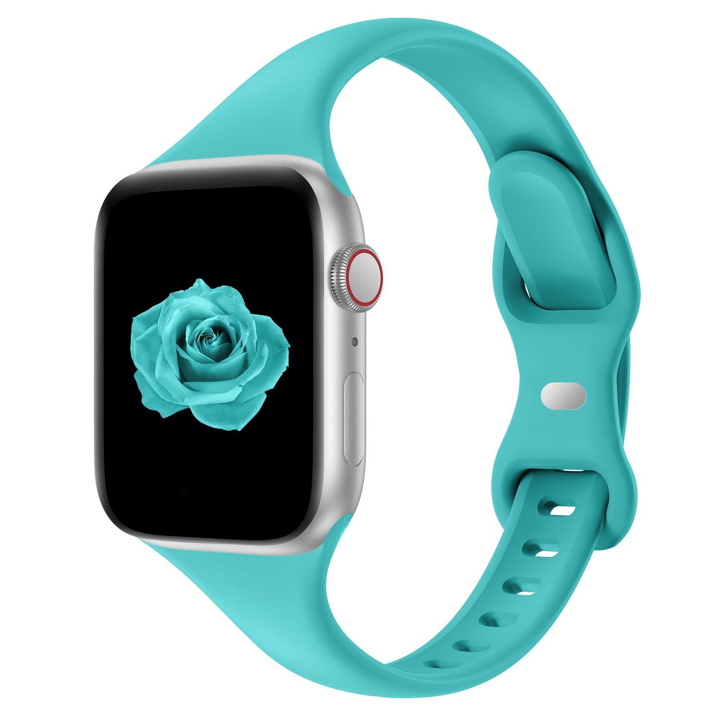 Thin Slim Band Compatible with Apple Watch 38mm 40mm 41mm 42mm 44mm 45mm 46mm 49mm, Replacement Silicone Sport Strap for iWatch Series 11/10/9/8/7/6/5/4/3/2/1 Ultra SE Women Men, Light Blush