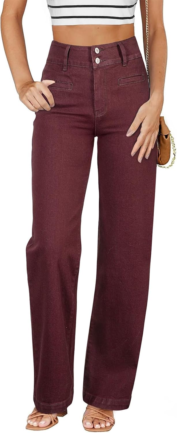 Sidefeel Jeans for Women High Waisted Straight Leg Denim Pants