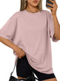 Trendy Queen Womens Oversized T-Shirts Short Sleeve Crew Neck Summer Tops