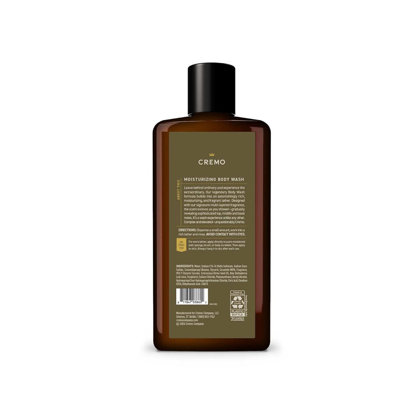 Cremo Body Wash for Men, Cypress Santal, 16 Fl Oz