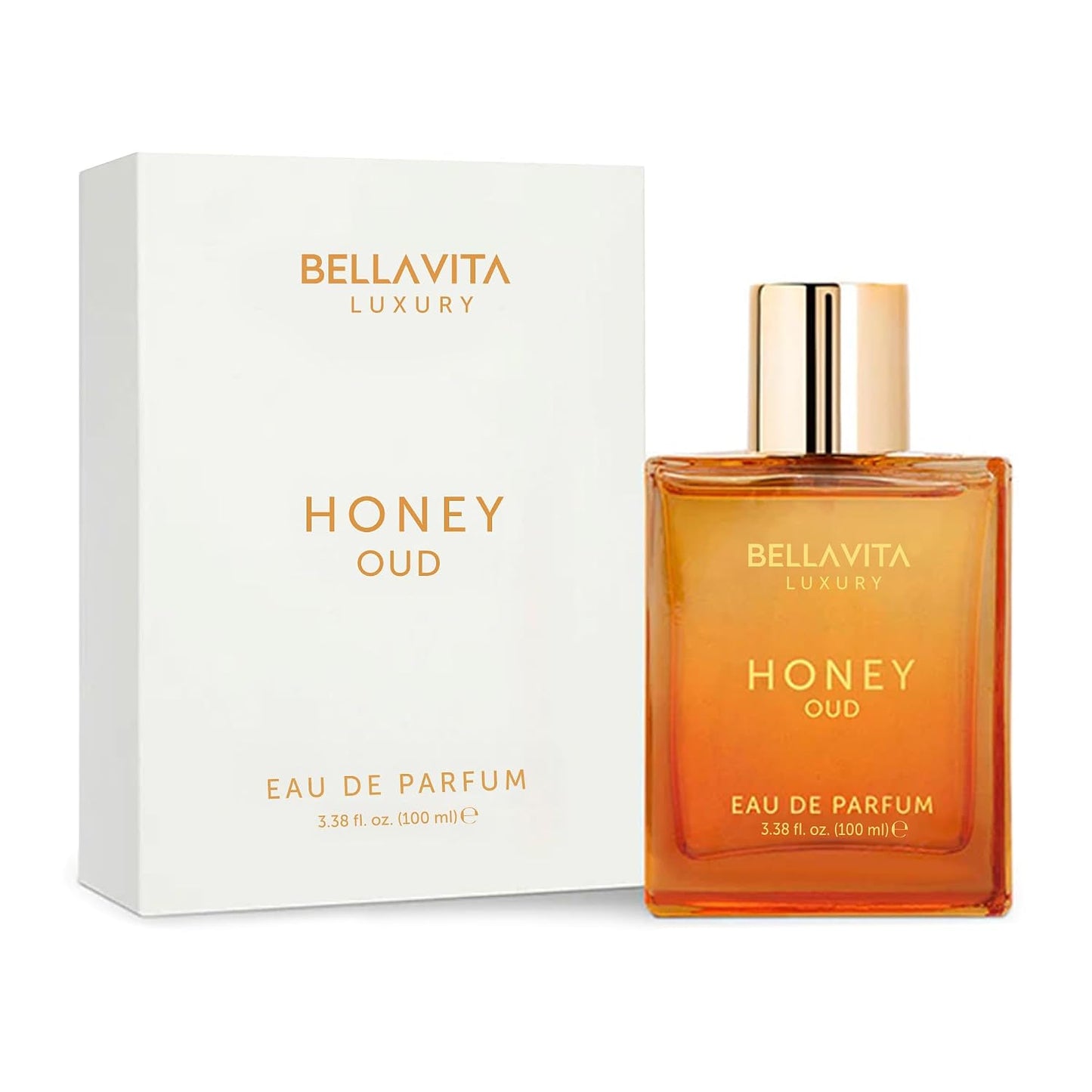 Bellavita Luxury Honey Oud Eau de Parfum | 100 ml (3.4 fl.oz.) | Perfume for Men and Women | Sweet Honey, Bergamot, Oud, and Amber Notes