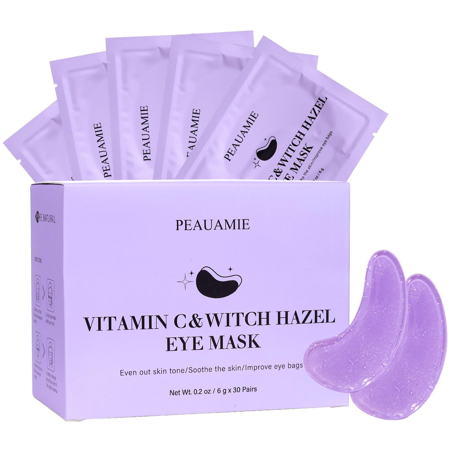 PEAUAMIE Under Eye Patches Gold and Hyaluronic Acid for puffy eyes,Rose Eye Masks for Dark Circles and Puffiness skin care Smooth Wrinkles products 30 Pairs