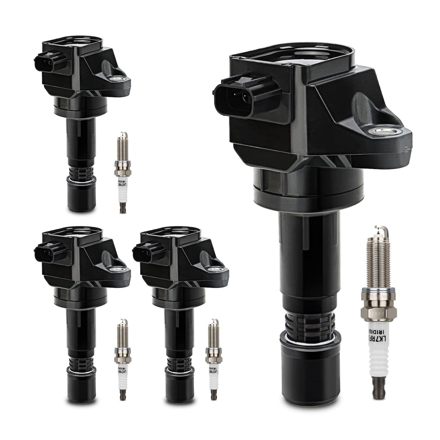UF667 Ignition Coil & ILZFR6D11 Double Iridium Spark Plug for BMW 2.5-6.0L