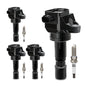 UF667 Ignition Coil & ILZFR6D11 Double Iridium Spark Plug for BMW 2.5-6.0L