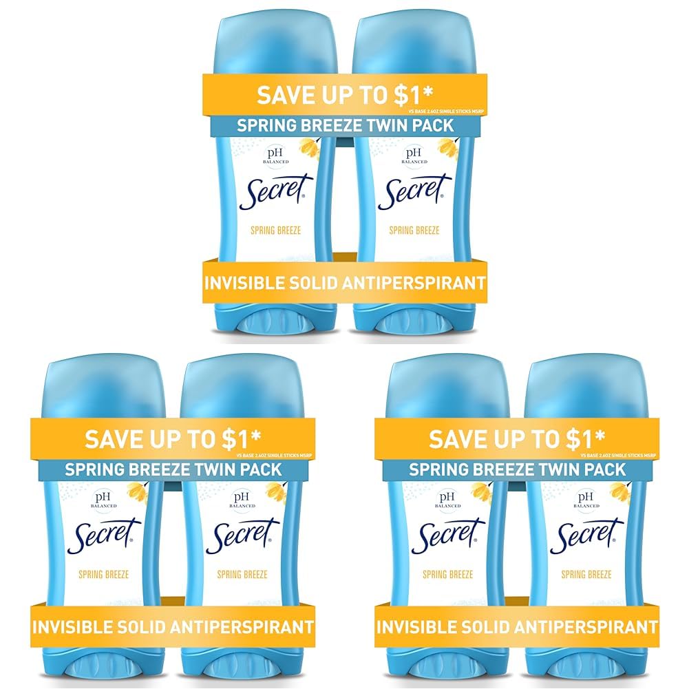 Secret Anti-Perspirant Deodorant Invisible Solid Powder Fresh Twin Pack 5.20 oz