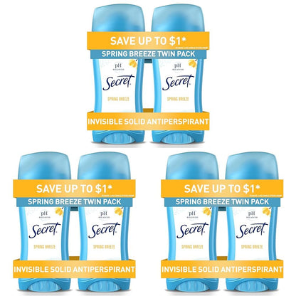 Secret Anti-Perspirant Deodorant Invisible Solid Powder Fresh Twin Pack 5.20 oz