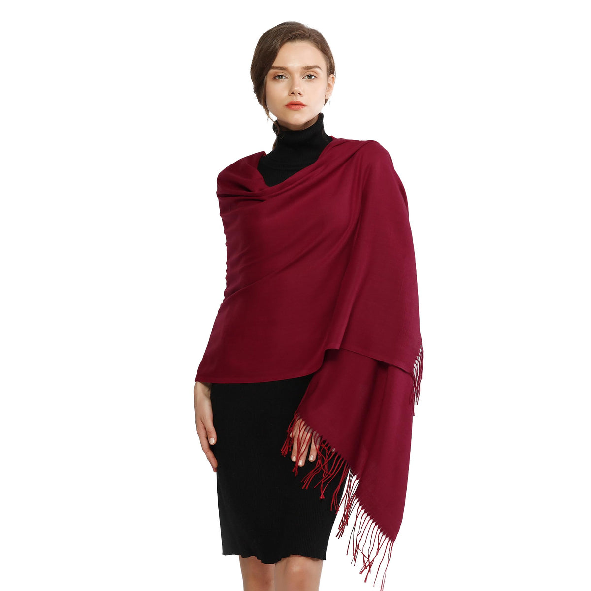 RIIQIICHY Women's Fringe Shawl Wrap Pashmina Scarf for Wedding Evening
