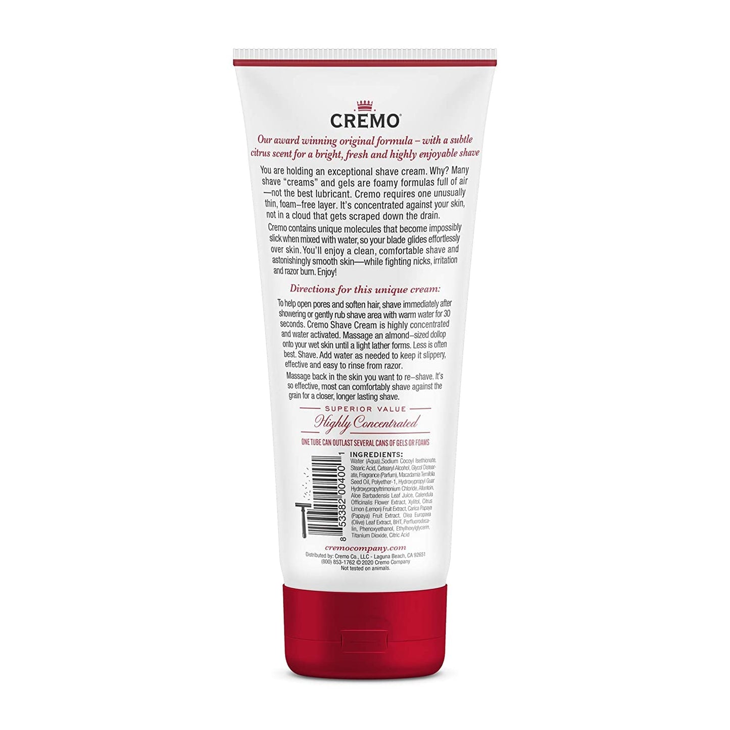 Cremo Shaving Cream for Men, Cooling, 6 Fl Oz