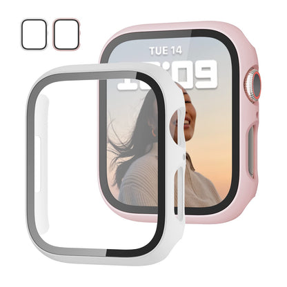 JZK Screen Protector Case for Apple Watch Series 11/10 42mm,Purple+Clear