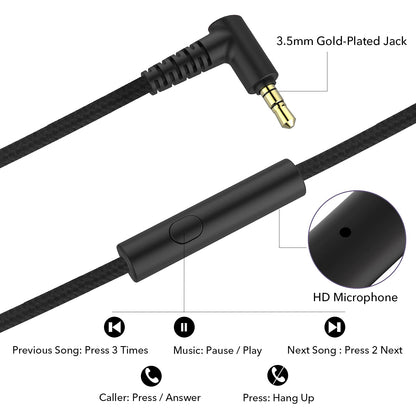 R10 Over-Ear Headphones with Microphone, Lightweight Folding Stereo Bass Headset with 1.5M No-Tangle Cord, Portable Wired Headphones for Smartphone Tablet Computer MP3 / 4 (Grey)