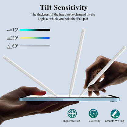 Stylus Pen for iPad11&10thGen,14Mins Faster Charge, with Pencil Holder,Palm Rejection, Tilt Sensitivity, for iPad Air11&13-inch(M3/M2), iPad Pro 11&13-inch (M4),iPad 6-11th,iPad Pro 11/12.9 inch