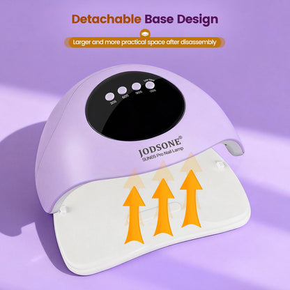 JODSONE U V LED Nail Lamp with Base Coat Top Coat Set, Nail Dryer for Gel Polish for Nails with Automatic Sensor & 4 Timers
