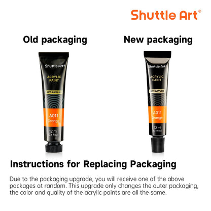 Shuttle Art Acrylic Paint Set, 30 x12ml Tubes Artist Quality Non Toxic Rich Pigments Colors Great for Kids Adults Professional Painting on Rocks Canvas Wood Clay Fabric Ceramic Crafts