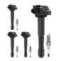 UF667 Ignition Coil & ILZFR6D11 Double Iridium Spark Plug for BMW 2.5-6.0L
