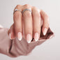 BTArtbox Press On Nails, Cream Puff, Short Almond, Ombre Off White, 32Ct