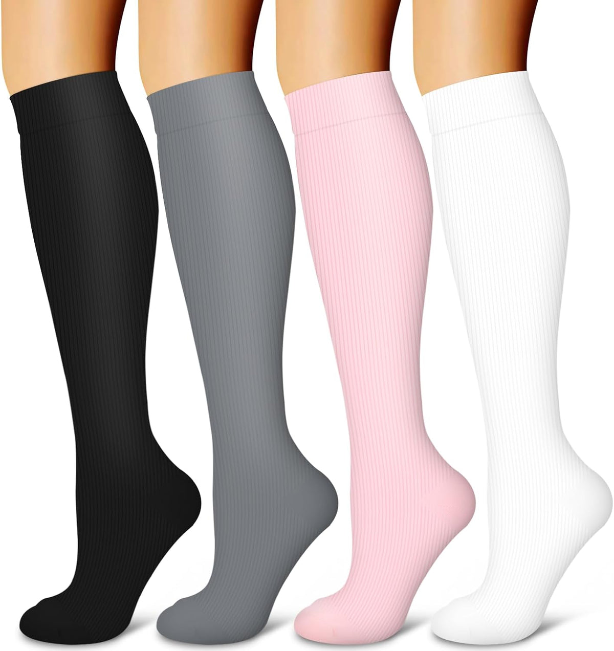 Laite Hebe 4 Pairs-Compression Socks for Women&Men Circulation-Best Support for Nurses,Running,Athletic