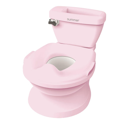 Ingenuity My Size Potty Pro 2-in-1 Potty Training Toilet, Floor Potty with Removable Potty Seat for Standard Toilets, Realistic Flushing Sound, for Toddlers Ages 18+ Months, Up to 50 lb