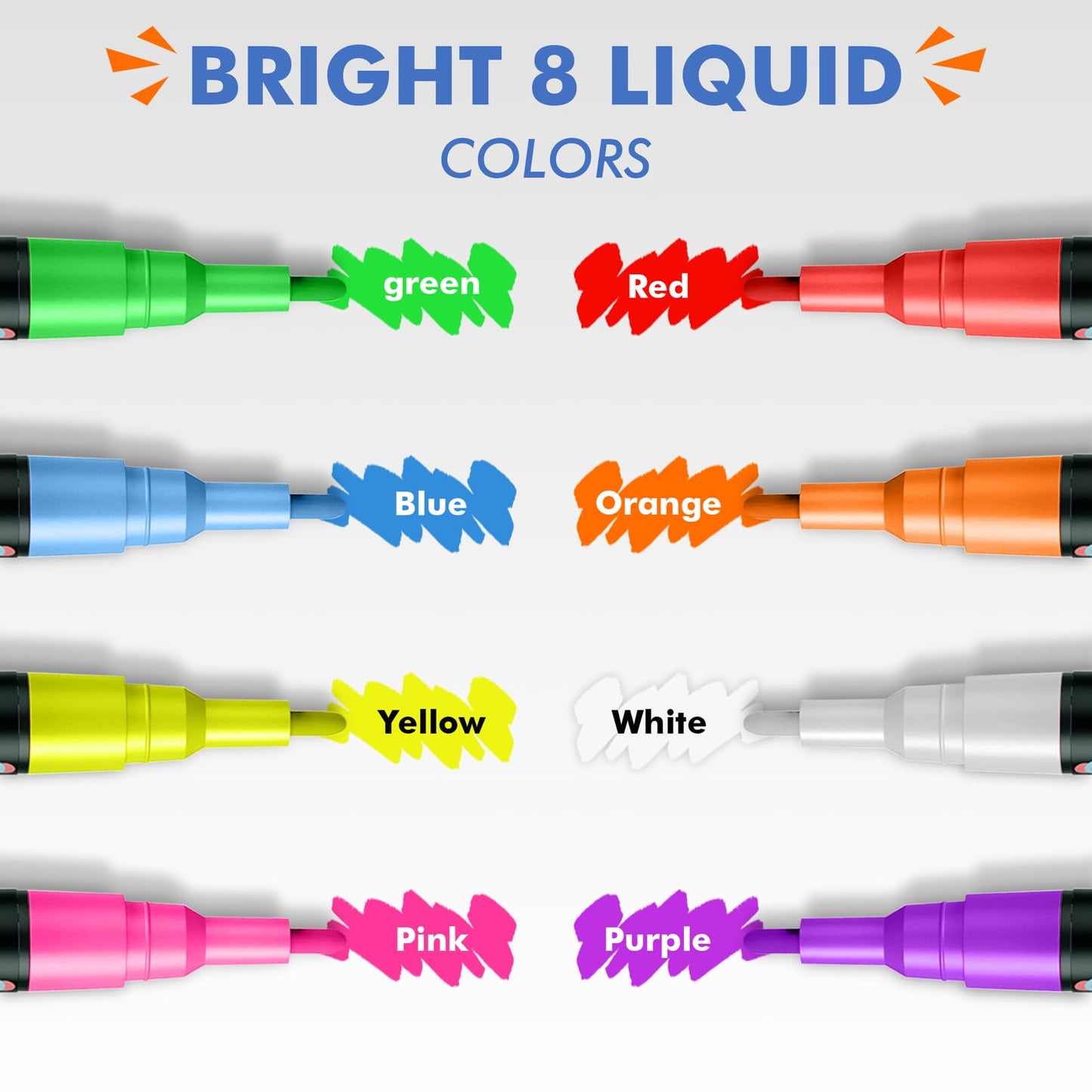 Timart Fine Tip Chalk Markers, Liquid Chalk Pens-8 Pack, 1mm Point