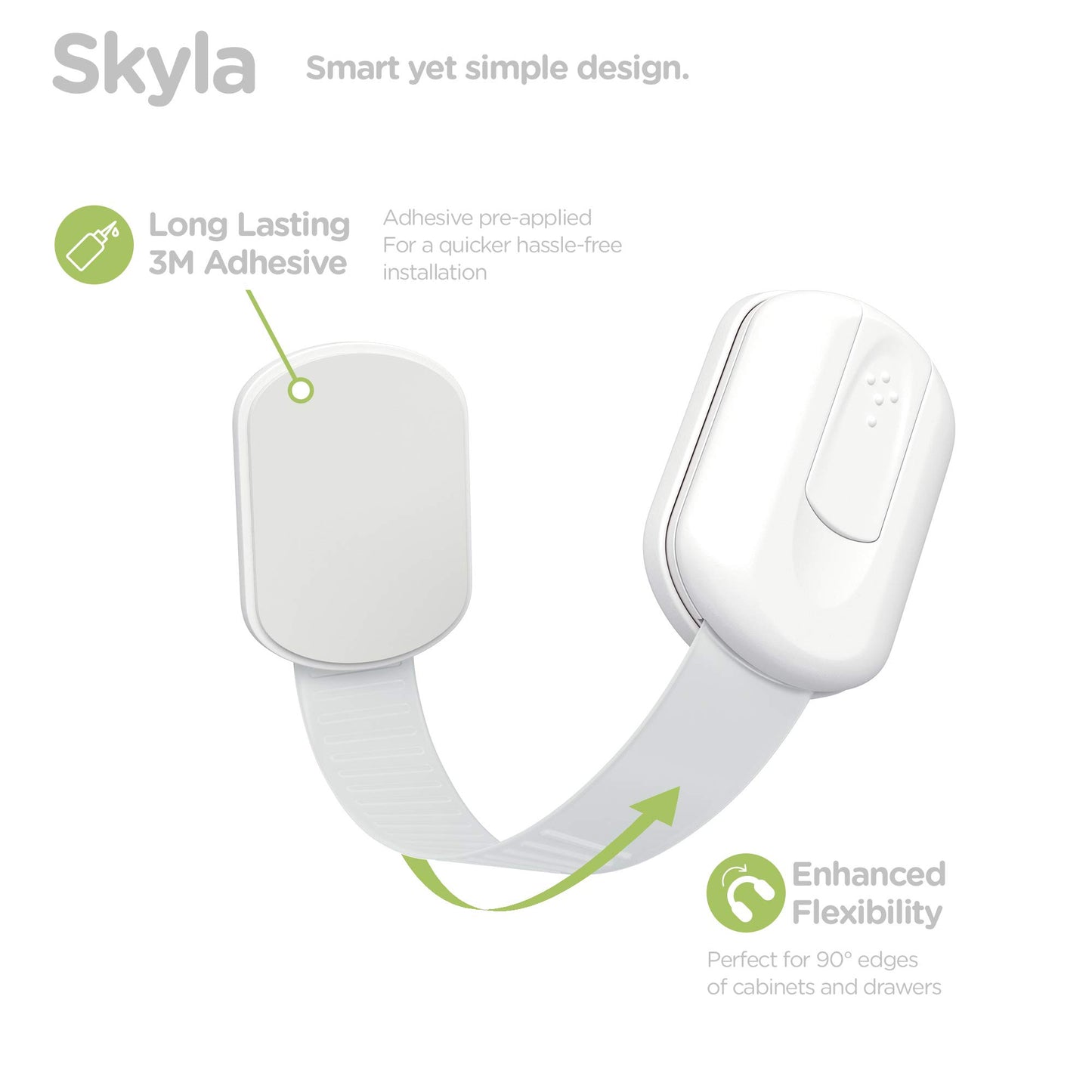 SKYLA HOMES Child Safety Cabinet Locks, White, 8 Pack