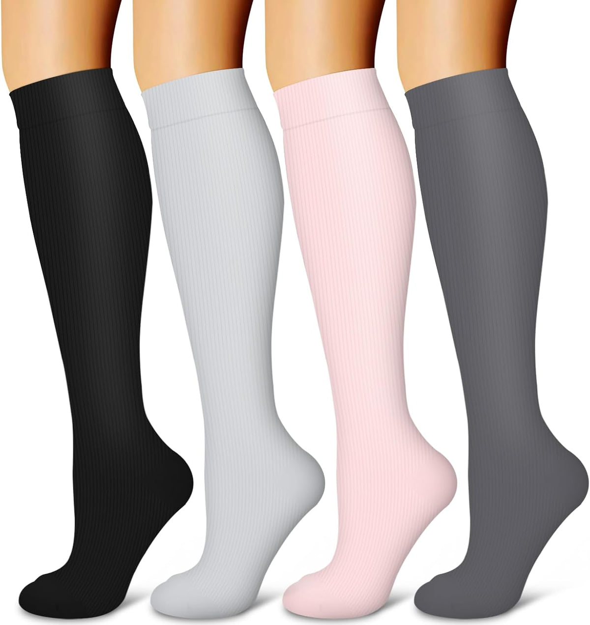 Laite Hebe 4 Pairs-Compression Socks for Women&Men Circulation-Best Support for Nurses,Running,Athletic