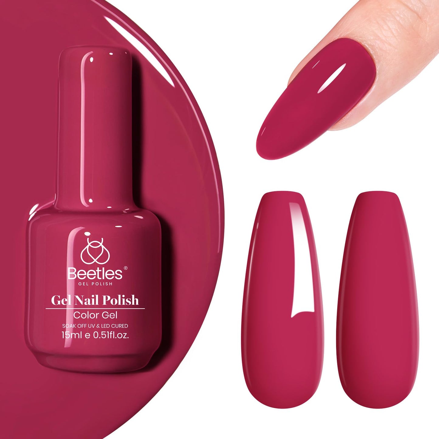 Beetles Purple Gel Nail Polish, 1 Pcs 15ml Purple Gel Polish