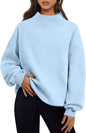 Trendy Queen Womens Mock Neck Sweatshirts Oversized Pullover Fall Outfits