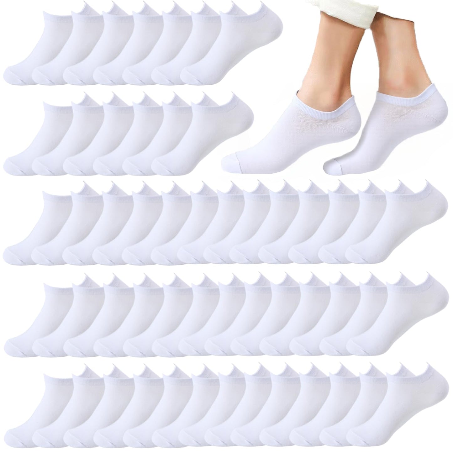 12-30 Pairs Low Cut Ankle Socks for Women No Show Casual Breathable Athletic Socks Bulk for Sport