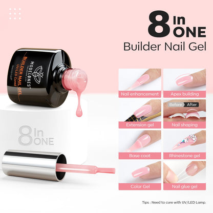 modelones Gel Top Base Coat Set 15ml 2026 Upgrade No Wipe Super Shine