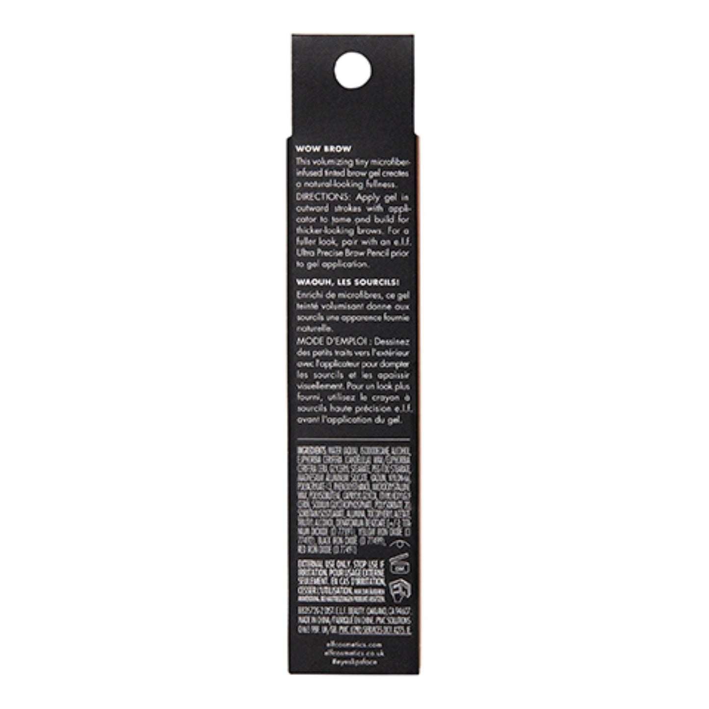 e.l.f. Wow Brow Gel, Volumizing, Buildable, Wax-Gel Hybrid, Creates Full, Voluminous-Looking Brows, Locks Brow Hairs In Place, Deep Brown